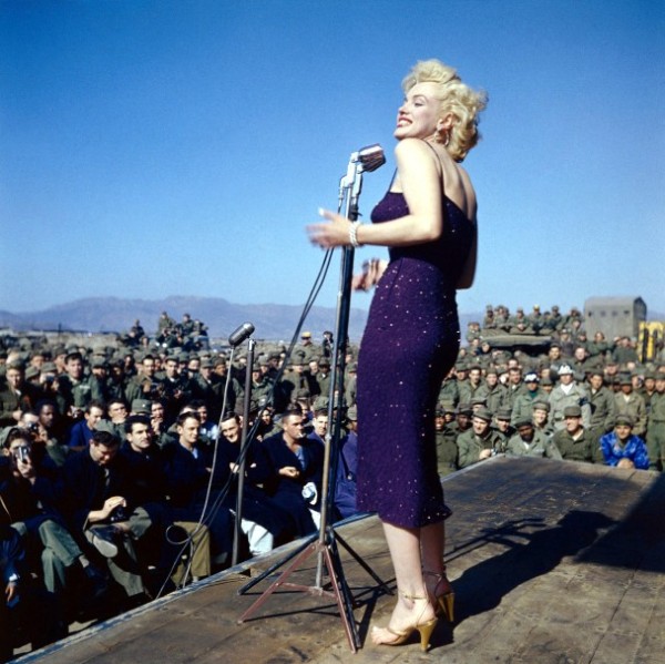 Marilyn Monroe entertaining the troops